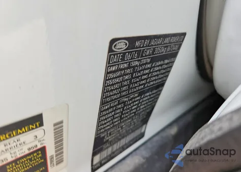 2016 Land Rover Range Rover Hse z USA, uszkodzony, nr VIN SALGS2KF9GA299569